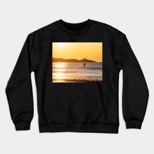 Long Sands Beach Long Beach York Maine Paddling by the Nubble Lighthouse Crewneck Sweatshirt